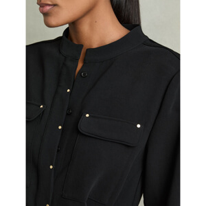 REISS ISLA Twill Belted Shirt Dress